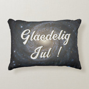 Glædelig Jul   Frohe Weihnachten auf Dänisch Dekokissen