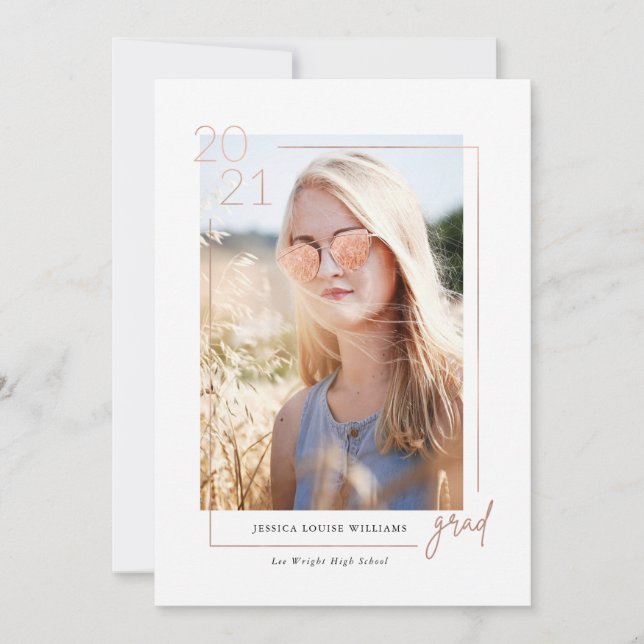 Glam 2021 Graduation Photo Invitations (Devant)