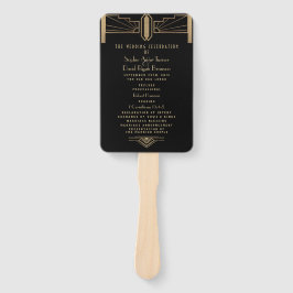 Glam 20's Great Gatsby Art Deco Wedding Programm Fächer