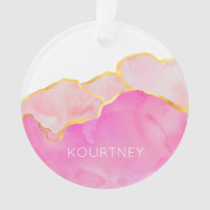 Glam Abstrait Rose Or Blanc NOM Fun moderne