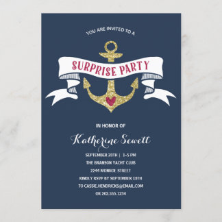 Glam Anchor | Geburtstagsparty der Nauprise Einladung
