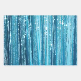 Glam Aqua Sparkle Geschenkpapier Set
