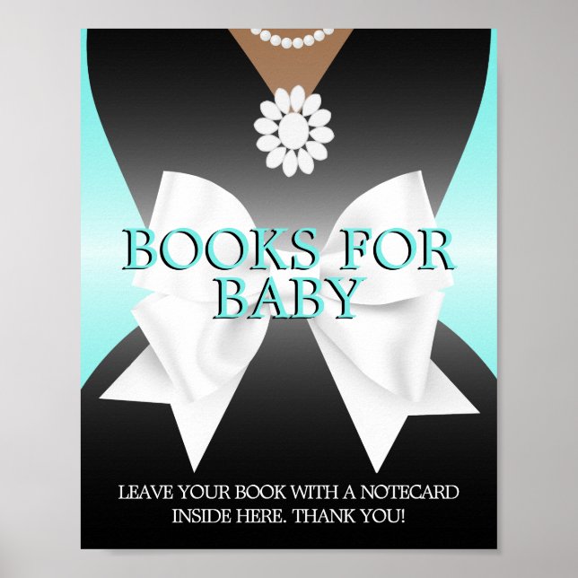 Glam Aqua Tiffany Babydusche Bücher für Babysignat Poster (Vorne)