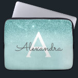 Glam Aquamarin Aqua Blue Glitzer und Sparkle Monog Laptopschutzhülle<br><div class="desc">Glam Aquamarin Aqua Blue Ombre Imitate Glitzer und sparkle Moderne und elegante Monogram Case. Dieser Fall kann so angepasst werden,  dass er Ihren Anfangs- und Vornamen enthält.</div>