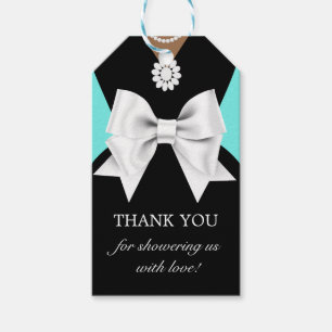 Glam Aquamarin Elegant Ethnic Tiffany Baby Shower Geschenkanhänger