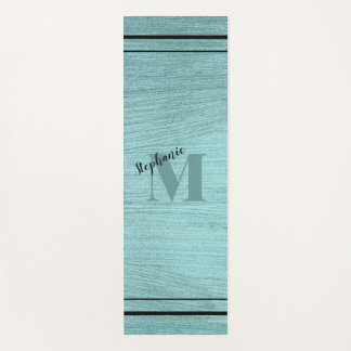 Glam Aquamarin metallisch, schwarz und Mit Monogra Yogamatte