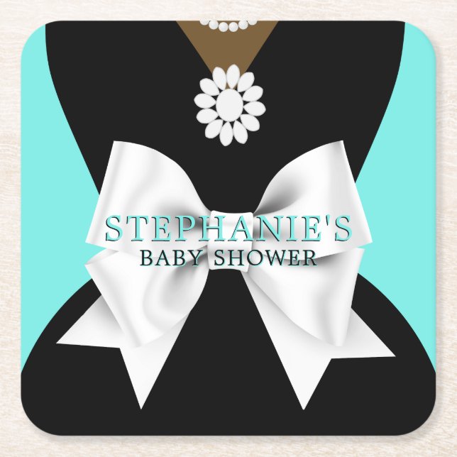 Glam Aquamarine ethnische Extravagante Tiffany The Rechteckiger Pappuntersetzer (Vorderseite)