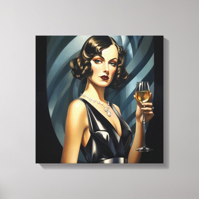 Glam Art déco : Femme d'argent (Recto)