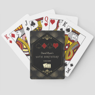 Glam Art Deco Vegas Casino Royale 50th Birthday  Spielkarten