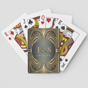 Glam Art Deco Wedding ID1033 Spielkarten
