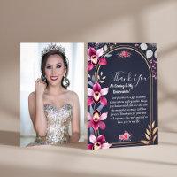 Glam Ball Gown Spark Dark Navy Blue Quinceanera