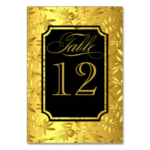 Glam Bamboo Feuille Gold Foil Numéros de table d