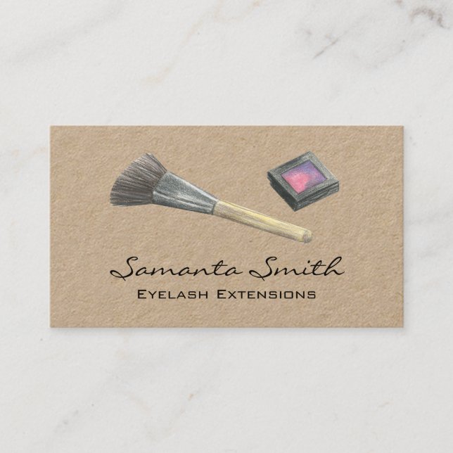 Glam Beauty Makeup Artist Eyelashes & Lips Busines Visitenkarte (Vorderseite)