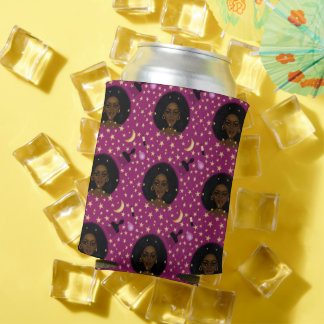 Glam Black Afro Hair Pic Lippenstift Rosa Mond Dosenkühler