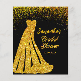 Glam Black and Gold Glitzer Dress Brautparty