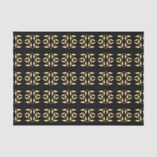 Glam Black Gold Abstrakt Grafik Muster Seidenpapier