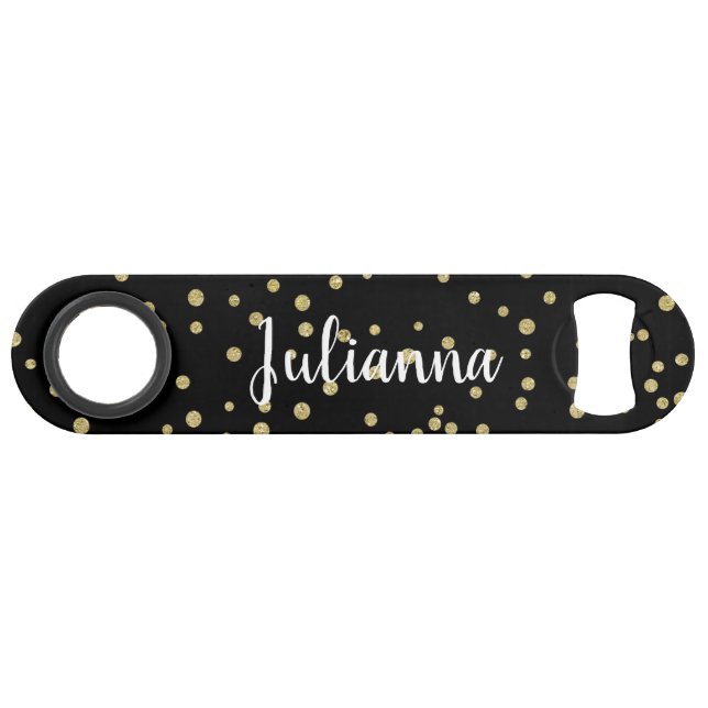 Glam Black Gold Holiday Motif personnalisé (Devant (Horizontal))