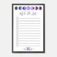 Glam Black Moon Phases Monogram Name To Do List