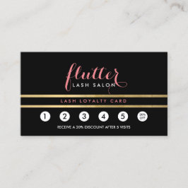 Glam Black Pink Gold Lash Salon Treuekarte