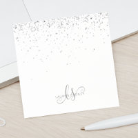 Glam Black Silver Glitter Glam Monogram