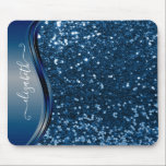 Glam Bling Personalisiert Glitzer Calligraphy Blue Mousepad<br><div class="desc">Dieses Design enthält keinen Glitzer oder keine Sequenzen. Es kann in dem Bereich personalisiert sein, der durch das Ändern des Fotos und/oder Textes zur Verfügung gestellt wird. Sie können auch angepasst werden, indem Sie auf Vorlage personalisieren klicken und dann auf die Schaltfläche klicken, um weitere Optionen anzupassen, um die Hintergrundfarbe...</div>