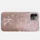 Glam Bling Rose Gold Diamant Confetti Mit Monogram Case-Mate iPhone Hülle (Rückseite (Horizontal))