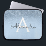 Glam Blue Glitzer und Sparkle Chic Mit Monogramm Laptopschutzhülle<br><div class="desc">Baby Blue Ombre Imitats Glitzer und Sparkle Moderne und elegante Monogram Case. Dieser Fall kann so angepasst werden,  dass er Ihren Anfangs- und Vornamen enthält.</div>