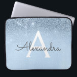 Glam Blue Glitzer und Sparkle Chic Mit Monogramm Laptopschutzhülle<br><div class="desc">Baby Blue Ombre Imitats Glitzer und Sparkle Moderne und elegante Monogram Case. Dieser Fall kann so angepasst werden,  dass er Ihren Anfangs- und Vornamen enthält.</div>