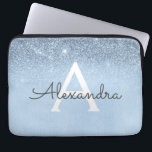 Glam Blue Glitzer und Sparkle Chic Mit Monogramm Laptopschutzhülle<br><div class="desc">Baby Blue Ombre Imitats Glitzer und Sparkle Moderne und elegante Monogram Case. Dieser Fall kann so angepasst werden,  dass er Ihren Anfangs- und Vornamen enthält.</div>