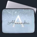 Glam Blue Glitzer und Sparkle Chic Mit Monogramm Laptopschutzhülle<br><div class="desc">Baby Blue Ombre Imitats Glitzer und Sparkle Moderne und elegante Monogram Case. Dieser Fall kann so angepasst werden,  dass er Ihren Anfangs- und Vornamen enthält.</div>