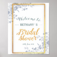 Glam Blume Gold Frame Brautparty-Zeichen