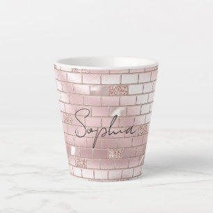Glam Blush Pink Bricks Milchtasse