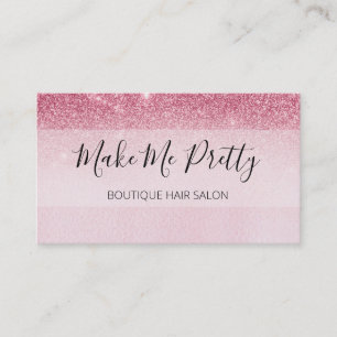 Glam Blush Pink Glitzer Ombre Pink Salon Girly Visitenkarte