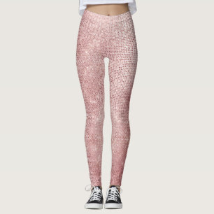 Glam Blush Pink Glitzy Sparkle Leggings
