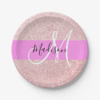 Glam Blush Pink Rose Gold Glitzer Sparklogramm