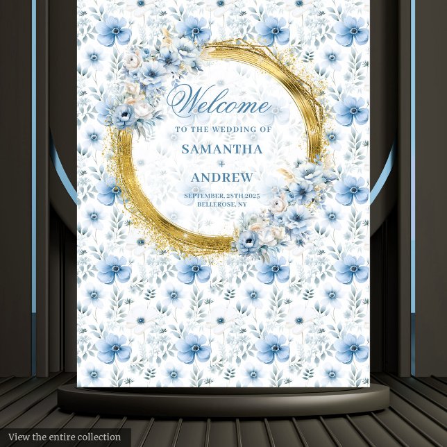 Glam Boho Pastel Blue Gold Wedding Foto Prop Wandteppich (Glam Boho Pastel Blue Gold Wedding Photo Prop Tapestry)