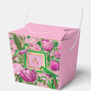 Glam Botanical Maximalismus Pink und Grün Geschenkschachtel