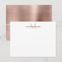 Glam Brushed Metal Rose Gold Classic Monogramm