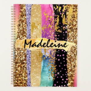 Glam bunter Glitzer Regenbogen DIY-Name Planer