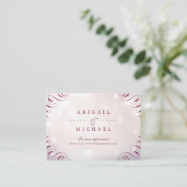 Glam burgundy Kalligraphie Vintage Hochzeitseinsat Begleitkarte