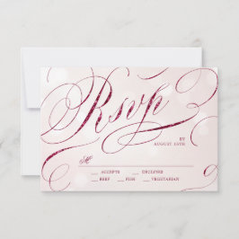 Glam burgundy kalligraphische Hochzeit UAWG RSVP Karte