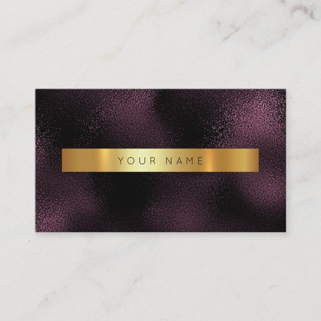 Glam Burgundy Noir Gold Marble Vip Carte de visite (Devant)