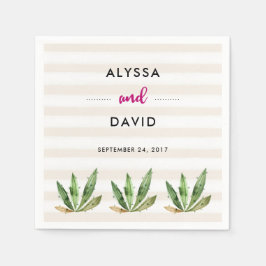 Glam Cactus | Wüstenstreifen Hochzeit Serviette