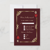 Glam Casino Gold Deep Burgundy Art Deco Hochzeit