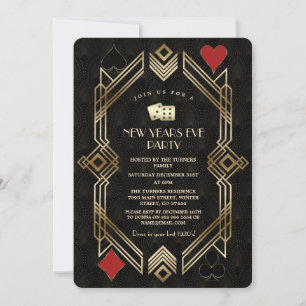 Glam Casino Las Vegas Gold Gatsby Silvester Einladung