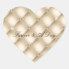 Glam Champagne Gold Glitzy Diamonds Herz-Aufkleber