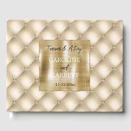 Glam Champagne Gold Glitzy DiamondsWedding Gästebuch