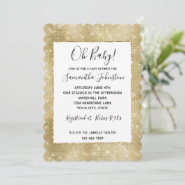 Glam Champagne Gold Glitzy Sparkle Einladung