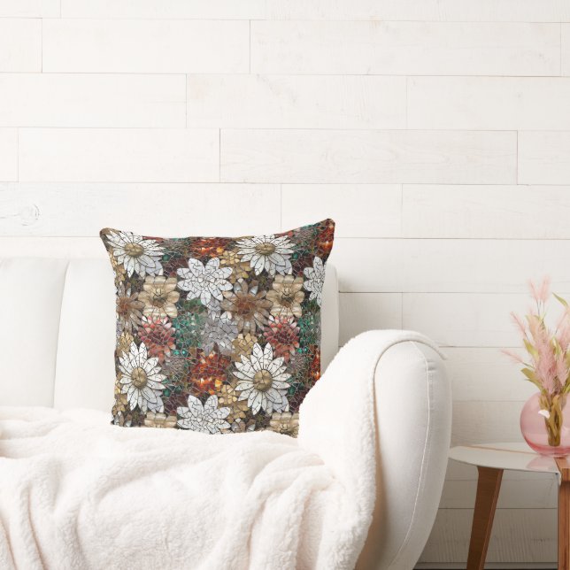 Glam Champagne Gold Red White Blume Kissen (Liege)