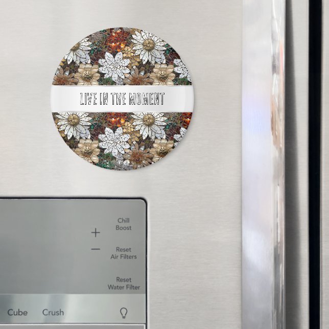 Glam Champagne Gold Red White Blume Magnet (In Situ (Kühlschrank))